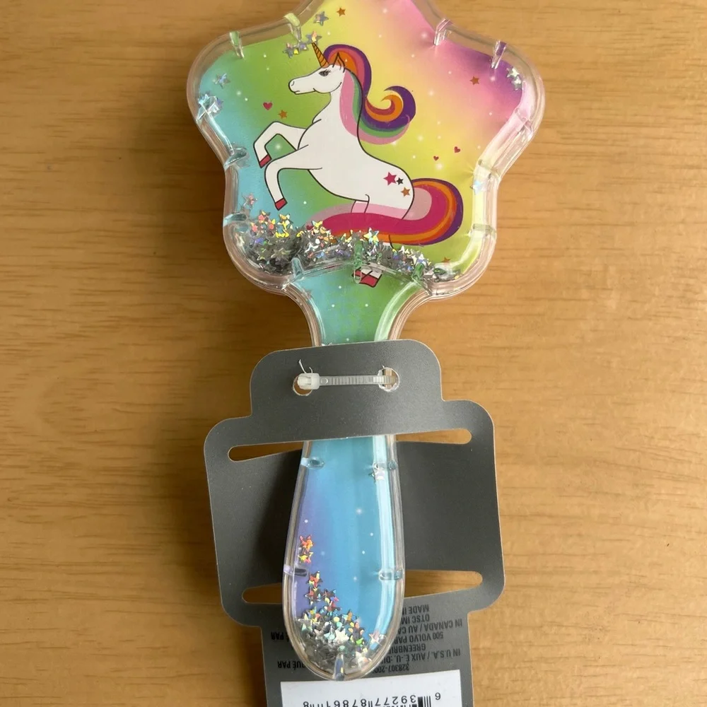 Girls Unicorn Hair Brush | Detangling Air Cushion Comb, With Sparkling Confeti